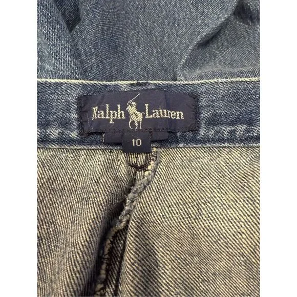 Ralph Lauren Women’s Vintage Denim Shorts 1990’s Y2K Pleated Sz. 10 - Picture 4 of 6